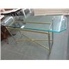 Image 1 : Brass Base w/Glass Top Hall Table