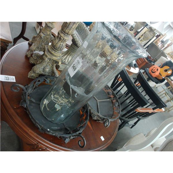 Ornate Cast Baskets Pair, Lantern