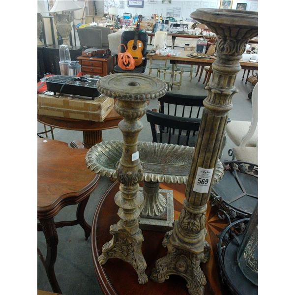 Ornate Candle Stands, Footed Bowl Décor