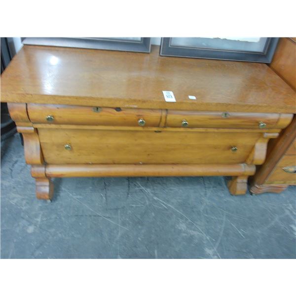Tiger Oak Cabinet Storage Hall Table