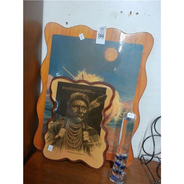 Indian and Unicorn Wall Plaques w/Water Feature