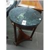 Image 1 : Bombay Style Cherry Base w/Green Marble Top Hall Table