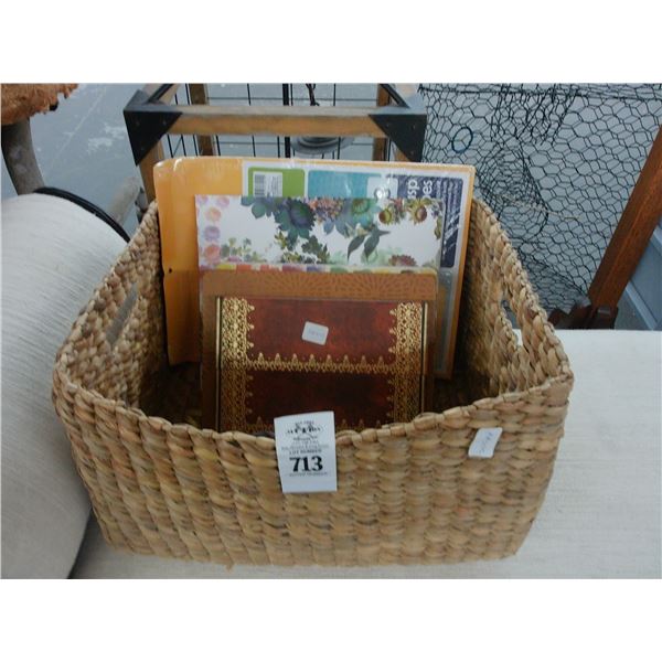 Basket w/Weekly Planners and Notebooks