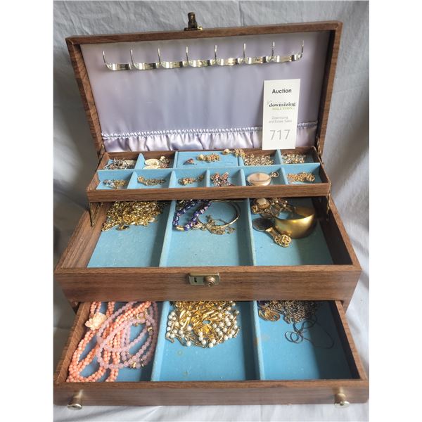 Vintage Jewelry Box & Costume Jewelry A