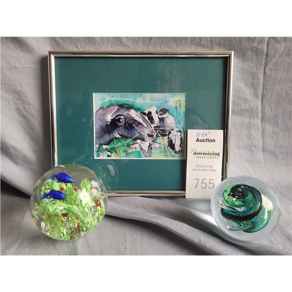 Art Glass Paperweights & Picture A