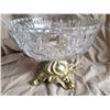 Image 1 : Crystal Cut Bowl on Bronze Pedestal A