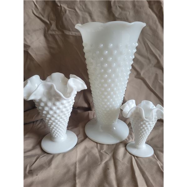 Fenton Hobnail Milk Glass A