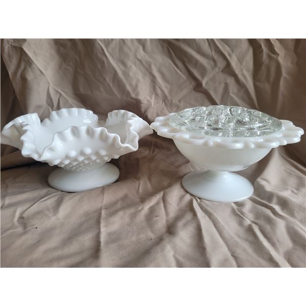 Fenton Hobnail Milk Glass A