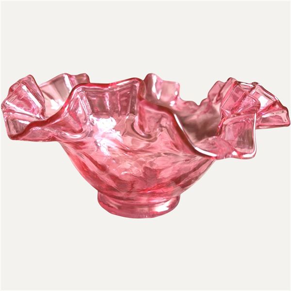 Cranberry Glass Dish A