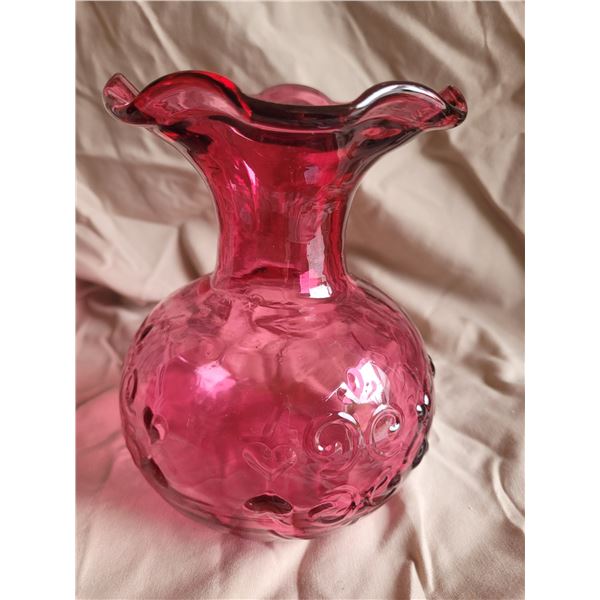 Cranberry Glass Vase A