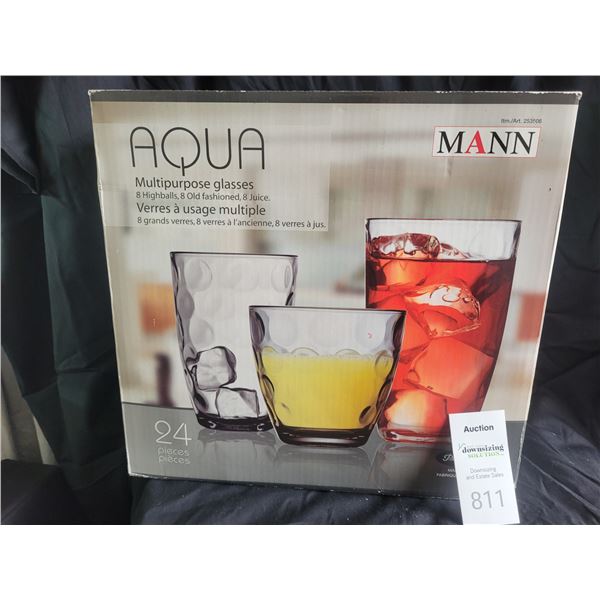 Aqua Set of 24 Glasses A