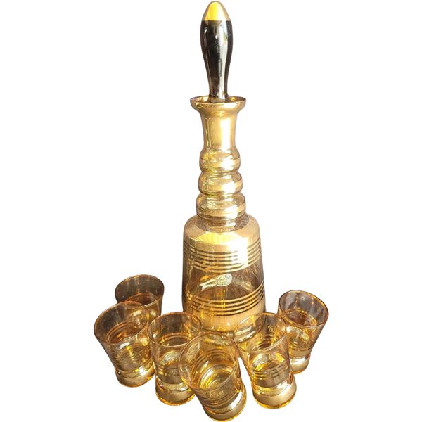 Vintage Bohemia Crystal Decanter Set A