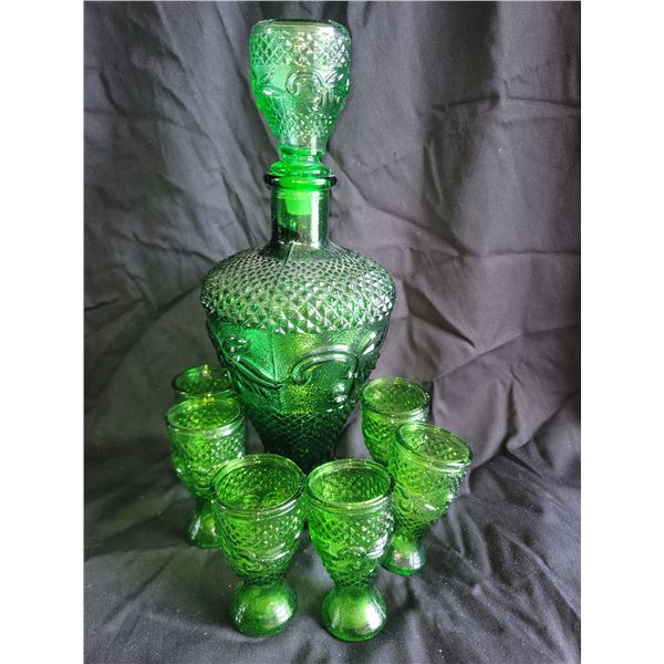 Vintage Cut Glass Decanter Set A