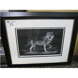 Limited Edition Print "wolf On Alert" By Robert