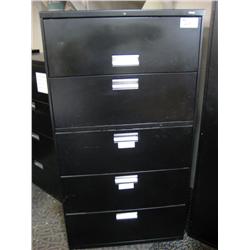 Black 5 Drawer Lateral File Cabinet