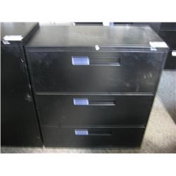 Black 3 Drawer Lateral File Cabinet