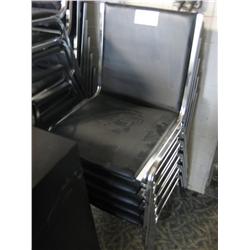 Black Vinyl Chrome Frame Stacking Chair