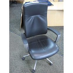 Black Leather Ergonomic Hiback Executive