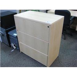 Maple 3 Drawer Lateral File Cabinet