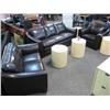 Image 1 : Dark Brown Bicast Leather 3 Piece Sofa Set