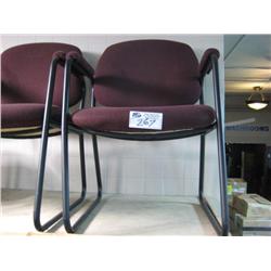 Burgandy Sled Base Client Chair S(2)