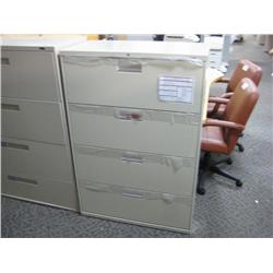 Beige 4 Drawer Lateral File Cabinet