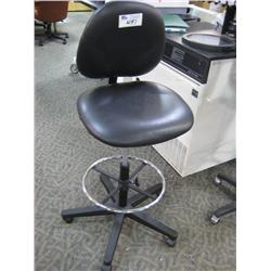 Black Leather Lab Stool