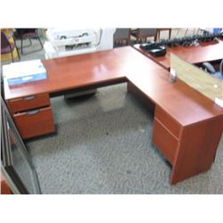 Mahogany L-shape Executive Desk