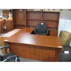 Cherry U-Shaped Executive Office Suite
