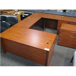 Cherry U-Shaped Executive Office Suite