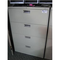 Beige 4 Drawer Lateral Filing Cabinet