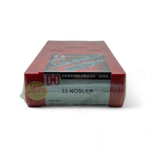 Hornady Custom Grade Reloading Dies, 33 Nosler, 2 Die Set, New