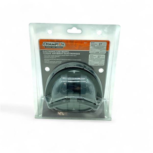 Champion Electronic Ear Muffs, 27 NRR, New