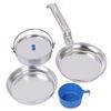 Image 2 : Rothco 5 Piece Aluminum Mess Kit, Inc Frying Pan, Sauce Pan, Lid, Plate and Plastic Cup, New