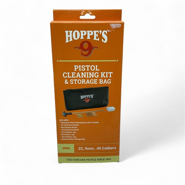 Hoppe's Pistol Cleaning Kit and Storage Bag for 22 Cal, 9 mm and 40 Cal, New