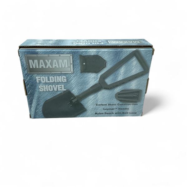 Maxam Carbon Steel Folding Shovel with Leymar Handle, New