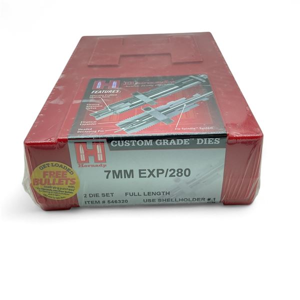 Hornady Custom Grade Reloading Dies, 7mm Express/ 280, 2 Die Set, Full Length, New