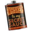 Image 1 : Trixie & Milo Stainless Steel 8 oz Flask, "Whiskey Is My Secret Sauce", New