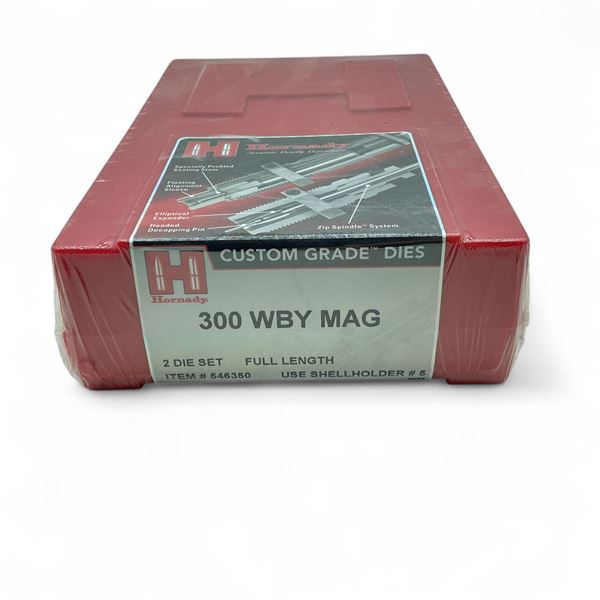 Hornady Custom Grade Reloading Dies, 300 WBY MAG, 2 Die Set, Full Length, New