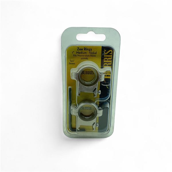 Burris 1" Zee Rings, Medium, Weaver-Style, Nickle, New