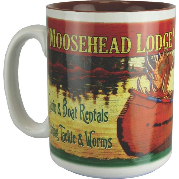 River's Edge 16 oz Deluxe Ceramic Mug, "Moosehead Lodge", New