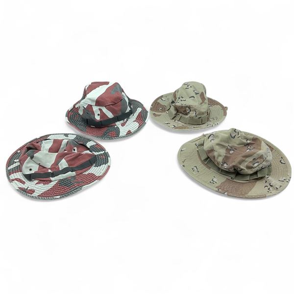 Assorted Military Hot Weather Camo Hats X 4 Qty