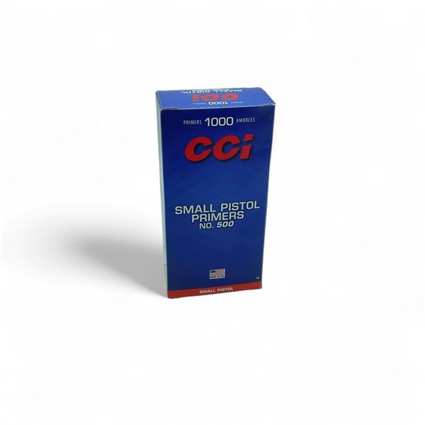CCI #500 Small Pistol Primers, 1000 Qty