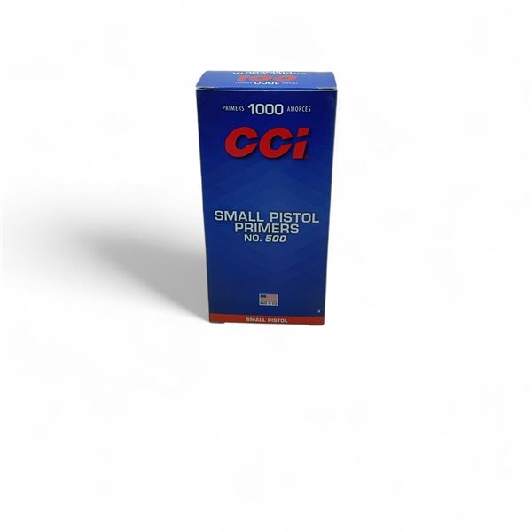 CCI 500 Small Pistol Primers, 1000 Qty