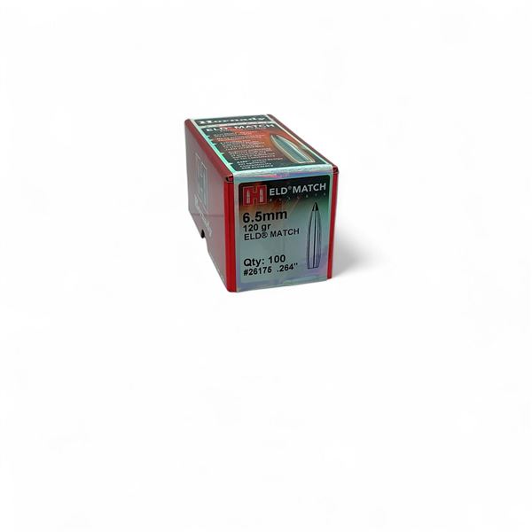 Hornady ELD Match 6.5 mm .264" 120 Grain Projectiles, 100 Qty