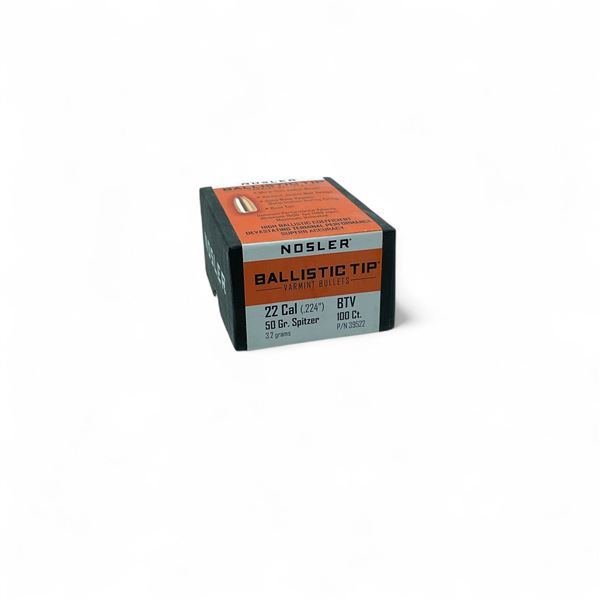 Nosler Ballistic Tip Varmint 22 Cal .224" 50 Grain Spitzer Projectiles, 100 Qty