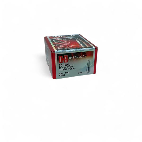 Hornady Interlock 30 Cal .308" 165 Grain BTSP Projectiles, 100 Qty