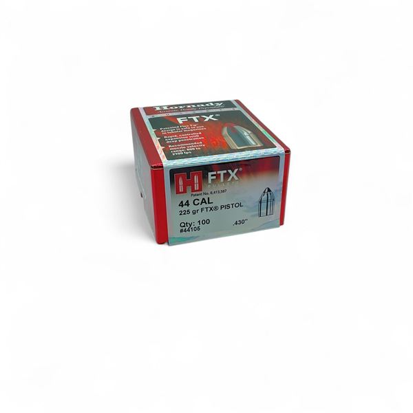 Hornady FTX 44 Cal .430" 225 Grain Projectiles, 100 Qty