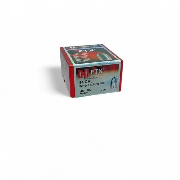 Hornady FTX 44 Cal .430" 225 Grain Pistol Projectiles, 100 Qty
