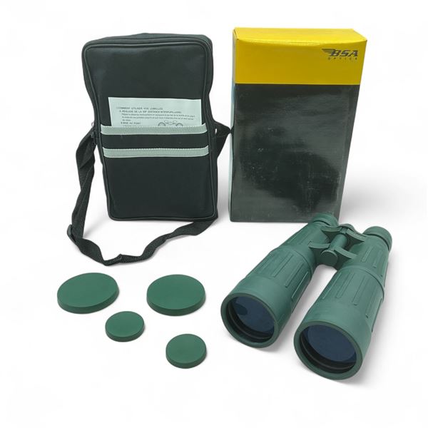 BSA 8x56 Green Rubbered Armored 8x56 Binoculars with Case